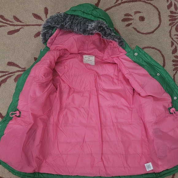 Hannah Anderdon Green Hooded Puffer Jacket Size 160 - Picture 5 of 8